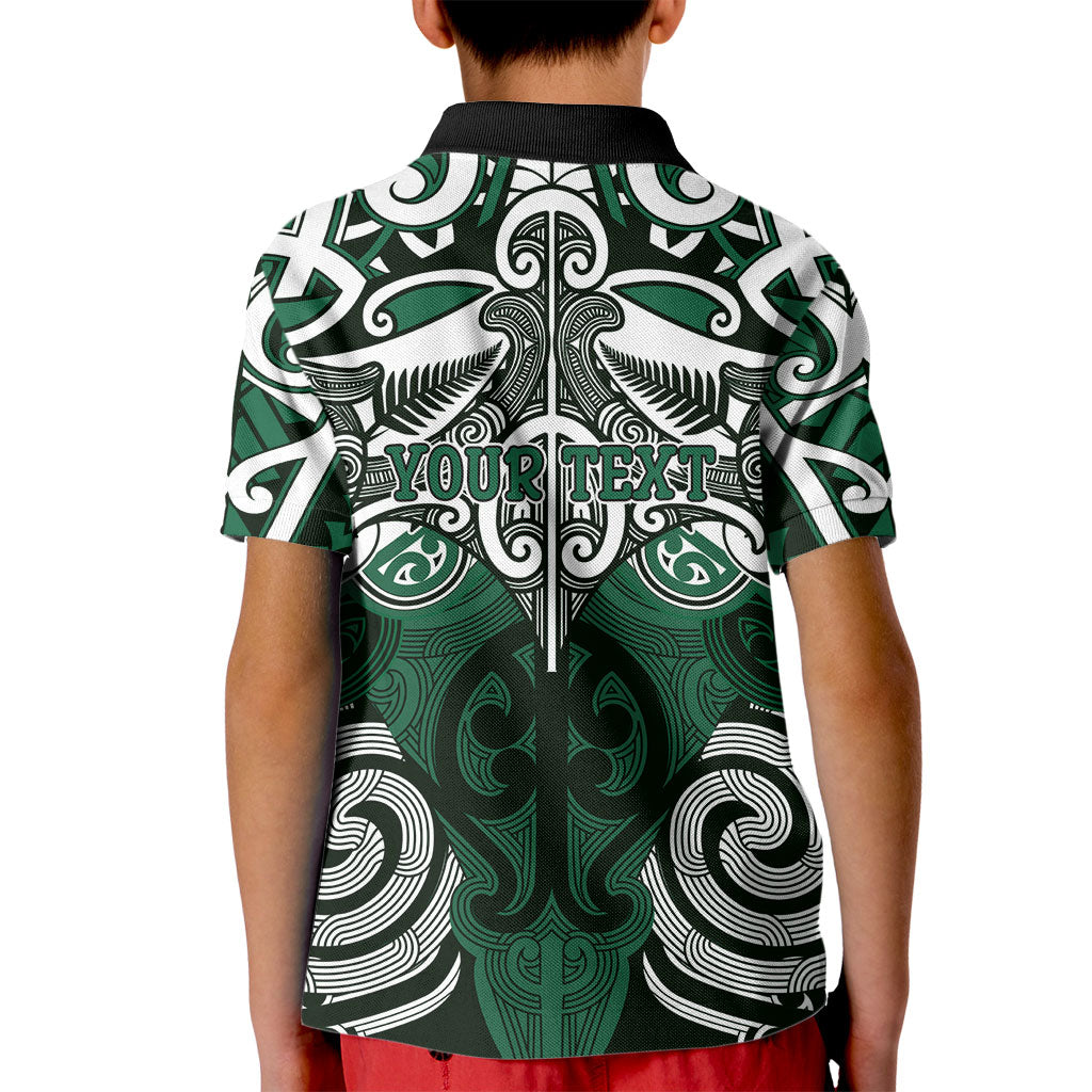Personalised Maori Ngati Maniapoto Kid Polo Shirt Silver Fern Kowhaiwhai Art LT01 - Polynesian Pride