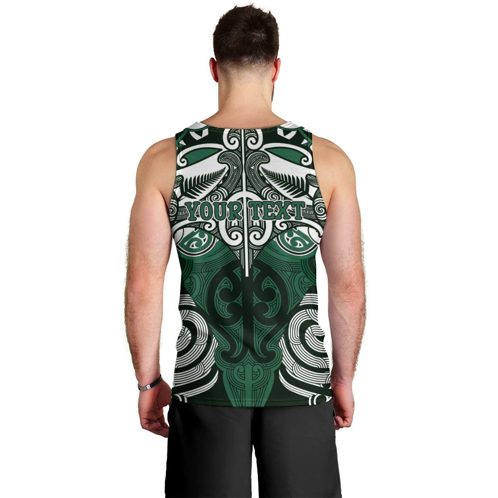 Personalised Maori Ngati Maniapoto Men Tank Top Silver Fern Kowhaiwhai Art LT01 - Polynesian Pride