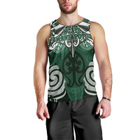 Personalised Maori Ngati Maniapoto Men Tank Top Silver Fern Kowhaiwhai Art LT01 - Polynesian Pride