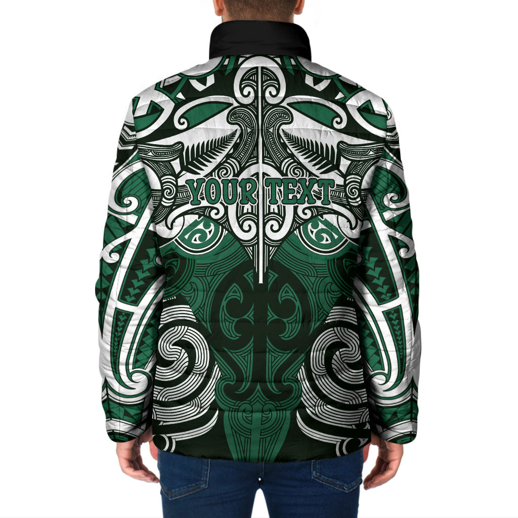 Personalised Maori Ngati Maniapoto Padded Jacket Silver Fern Kowhaiwhai Art LT01 - Polynesian Pride