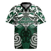 Personalised Maori Ngati Maniapoto Rugby Jersey Silver Fern Kowhaiwhai Art LT01 Green - Polynesian Pride
