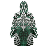 Personalised Maori Ngati Maniapoto Wearable Blanket Hoodie Silver Fern Kowhaiwhai Art LT01 - Polynesian Pride
