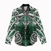 Personalised Maori Ngati Maniapoto Women Casual Shirt Silver Fern Kowhaiwhai Art LT01 - Polynesian Pride