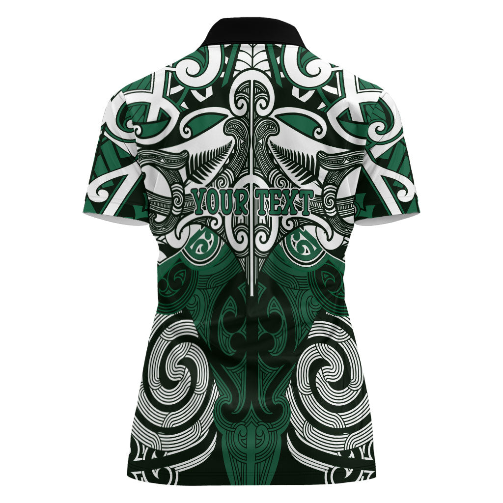 Personalised Maori Ngati Maniapoto Women Polo Shirt Silver Fern Kowhaiwhai Art LT01 - Polynesian Pride