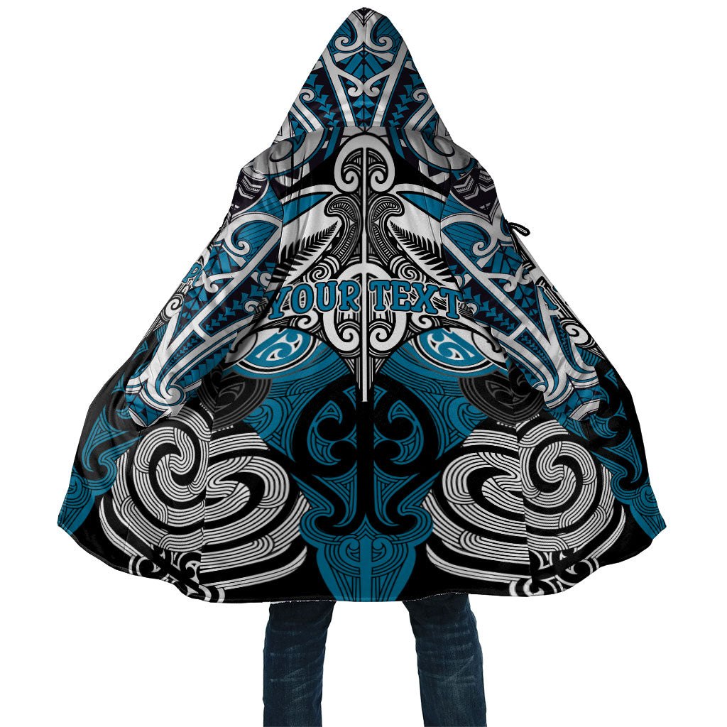 Personalised Maori Ngati Porou Cloak Silver Fern Kowhaiwhai Art LT01 Unisex Blue - Polynesian Pride