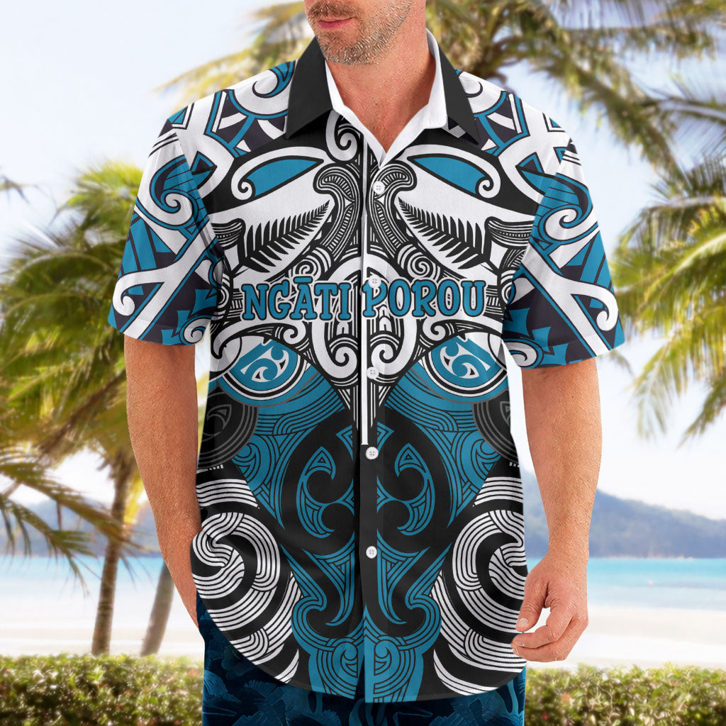 Personalised Maori Ngati Porou Hawaiian Shirt Silver Fern Kowhaiwhai Art LT01 - Polynesian Pride