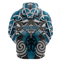 Personalised Maori Ngati Porou Hoodie Silver Fern Kowhaiwhai Art LT01 - Polynesian Pride