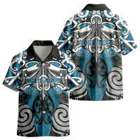 Personalised Maori Ngati Porou Kid Hawaiian Shirt Silver Fern Kowhaiwhai Art LT01 - Polynesian Pride