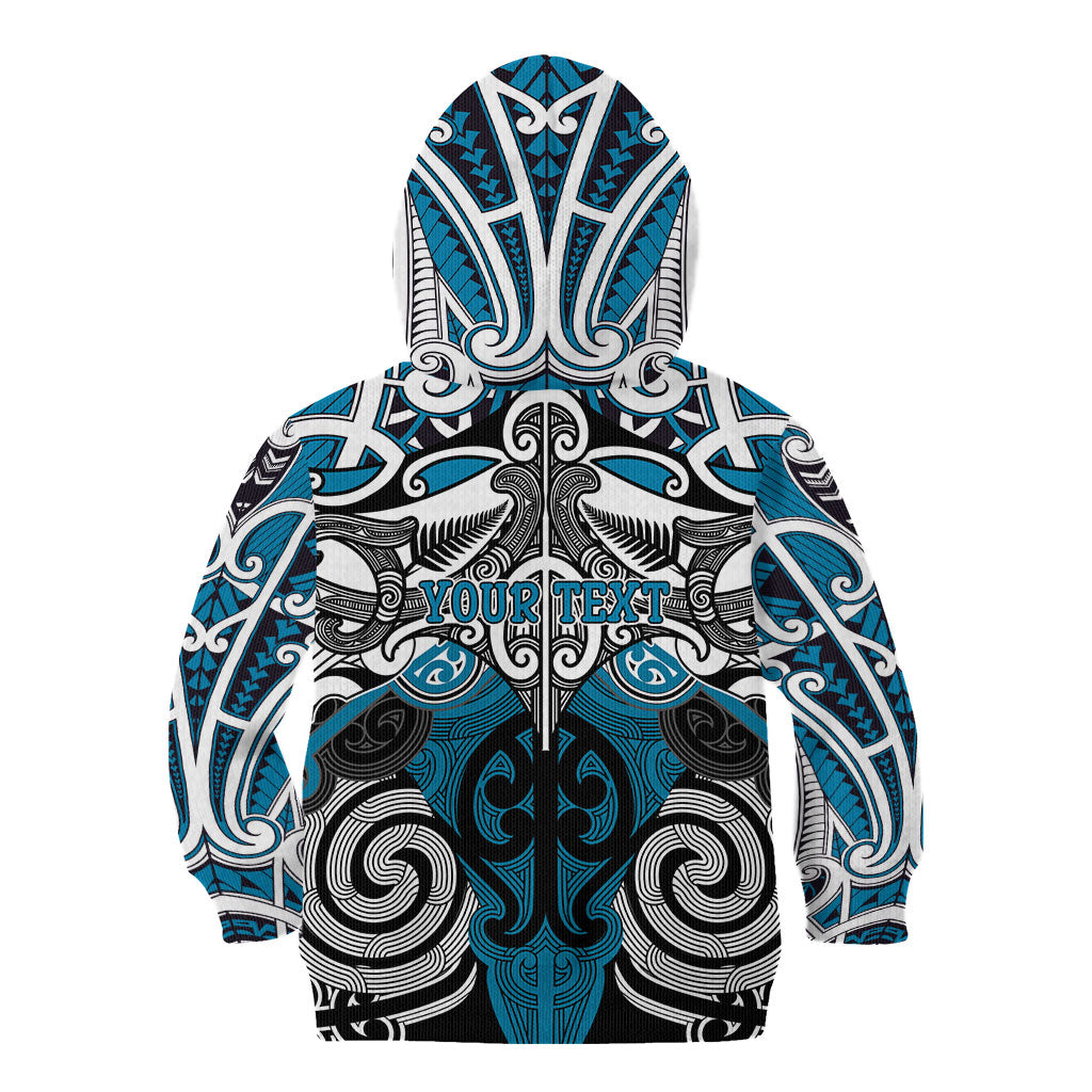 Personalised Maori Ngati Porou Kid Hoodie Silver Fern Kowhaiwhai Art LT01 - Polynesian Pride