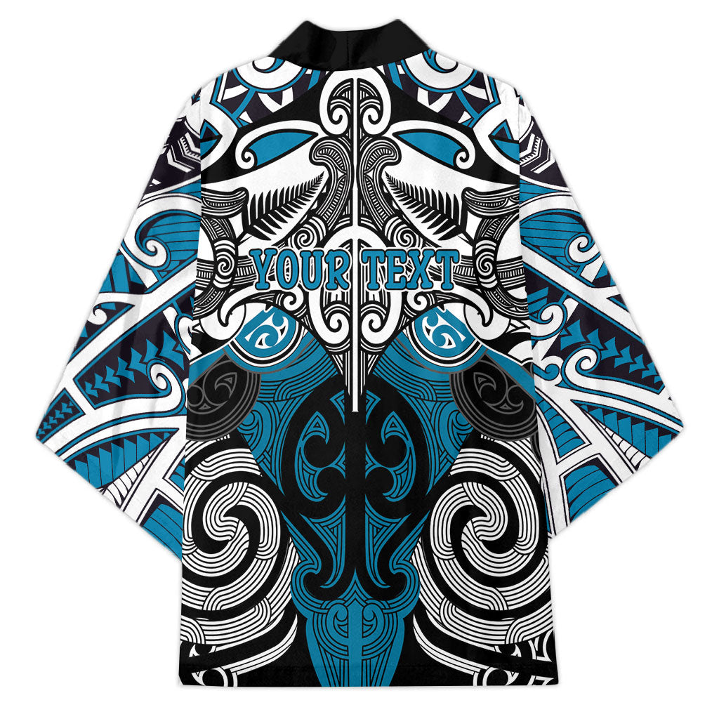 Personalised Maori Ngati Porou Kimono Silver Fern Kowhaiwhai Art LT01 - Polynesian Pride