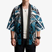 Personalised Maori Ngati Porou Kimono Silver Fern Kowhaiwhai Art LT01 - Polynesian Pride