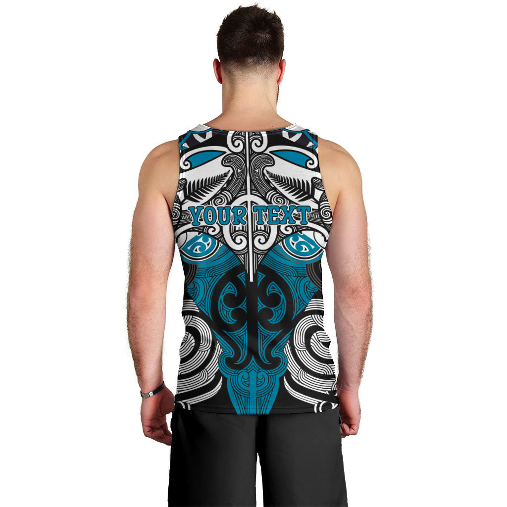 Personalised Maori Ngati Porou Men Tank Top Silver Fern Kowhaiwhai Art LT01 - Polynesian Pride