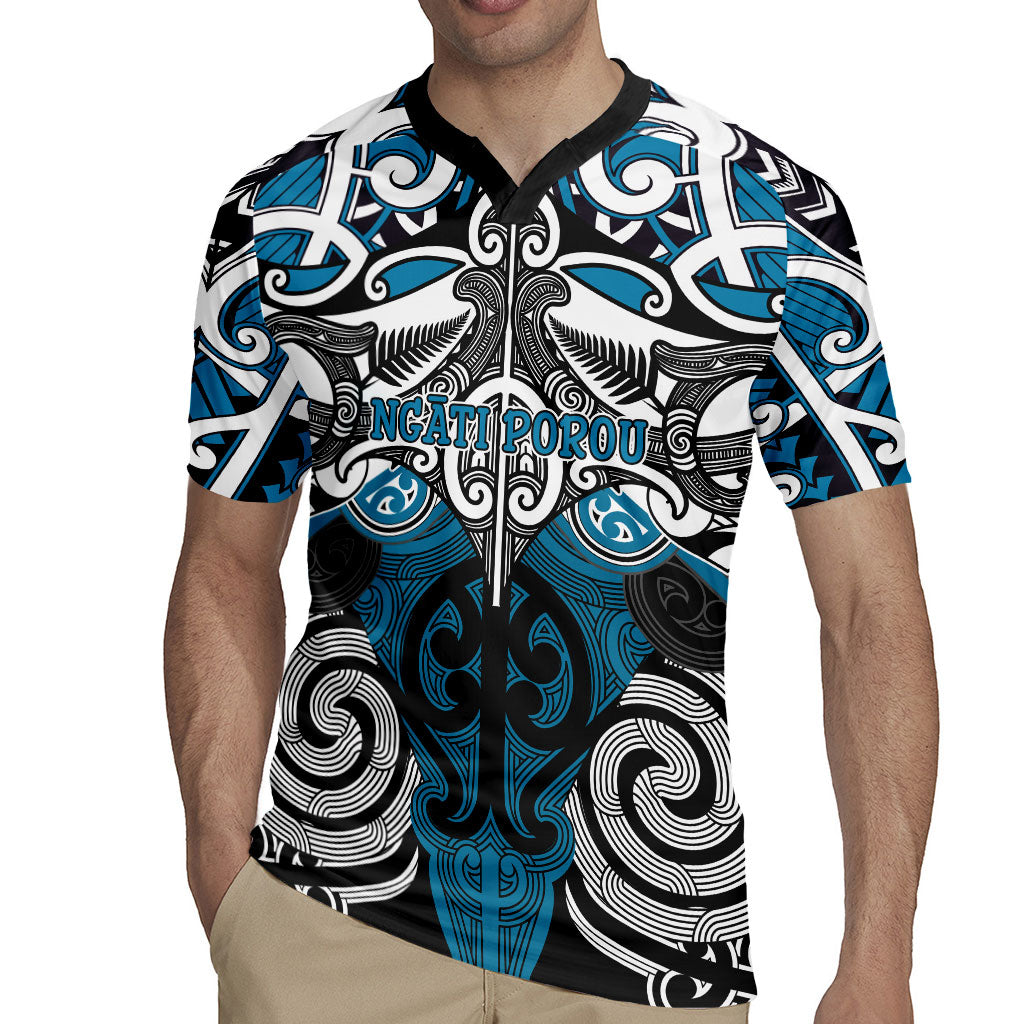Personalised Maori Ngati Porou Rugby Jersey Silver Fern Kowhaiwhai Art LT01 - Polynesian Pride
