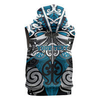 Personalised Maori Ngati Porou Sleeveless Hoodie Silver Fern Kowhaiwhai Art LT01 - Polynesian Pride