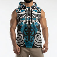Personalised Maori Ngati Porou Sleeveless Hoodie Silver Fern Kowhaiwhai Art LT01 - Polynesian Pride