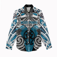 Personalised Maori Ngati Porou Women Casual Shirt Silver Fern Kowhaiwhai Art LT01 - Polynesian Pride