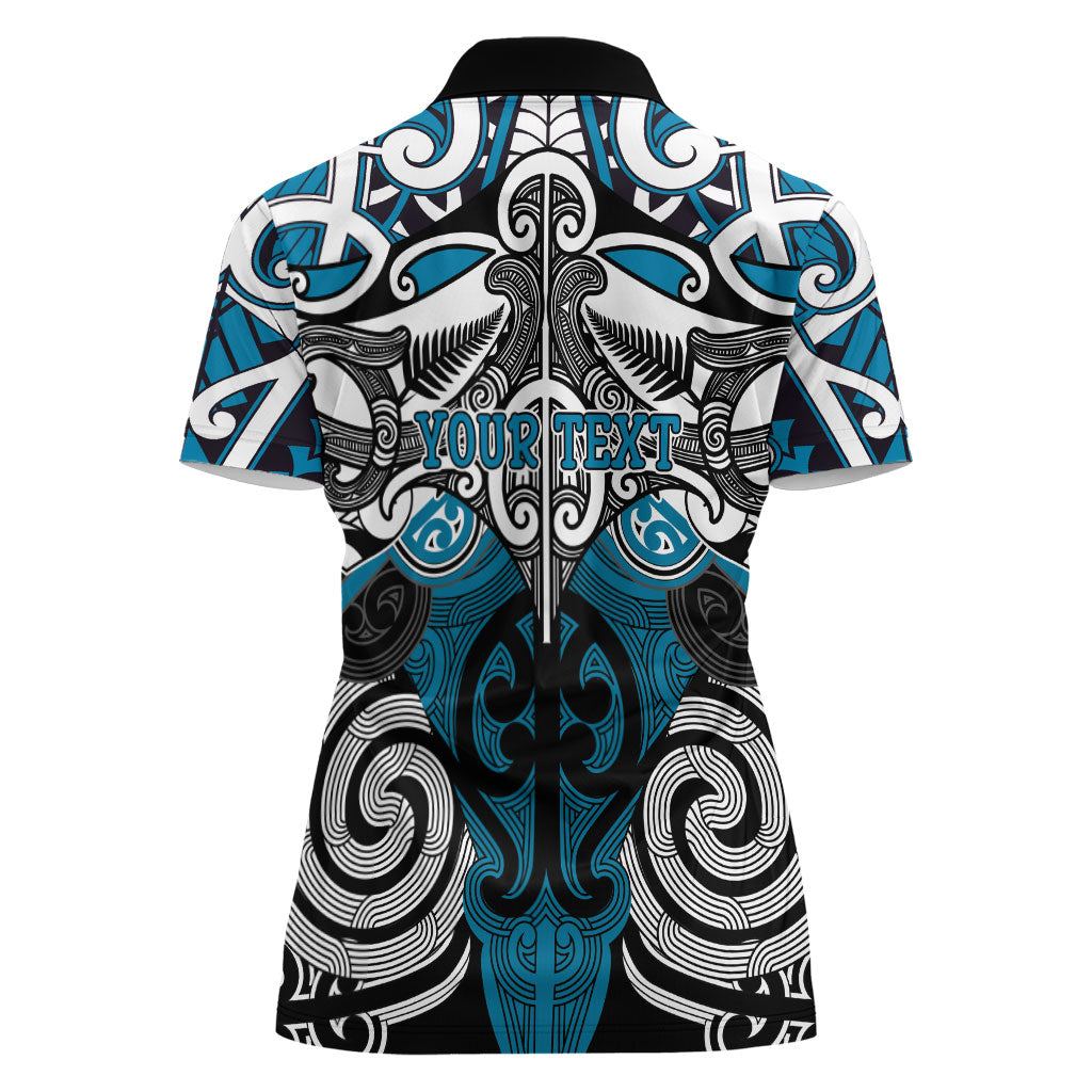 Personalised Maori Ngati Porou Women Polo Shirt Silver Fern Kowhaiwhai Art LT01 - Polynesian Pride