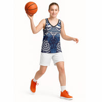 Personalised Maori Ngati Tuwharetoa Basketball Jersey Silver Fern Kowhaiwhai Art LT01 - Polynesian Pride