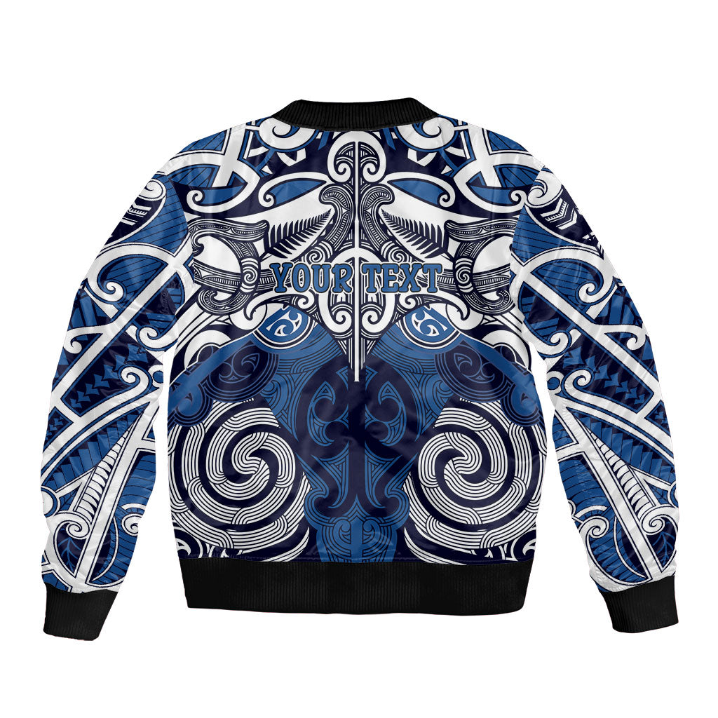 Personalised Maori Ngati Tuwharetoa Bomber Jacket Silver Fern Kowhaiwhai Art LT01 - Polynesian Pride