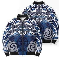 Personalised Maori Ngati Tuwharetoa Bomber Puffer Jacket Silver Fern Kowhaiwhai Art LT01 - Polynesian Pride