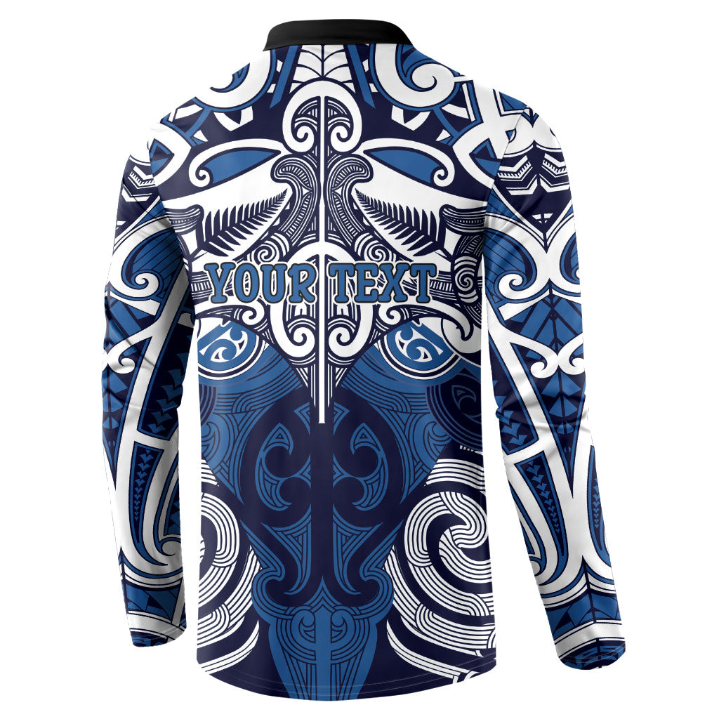 Personalised Maori Ngati Tuwharetoa Button Sweatshirt Silver Fern Kowhaiwhai Art LT01 - Polynesian Pride