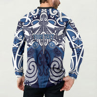 Personalised Maori Ngati Tuwharetoa Button Sweatshirt Silver Fern Kowhaiwhai Art LT01 - Polynesian Pride