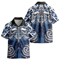 Personalised Maori Ngati Tuwharetoa Kid Hawaiian Shirt Silver Fern Kowhaiwhai Art LT01 - Polynesian Pride