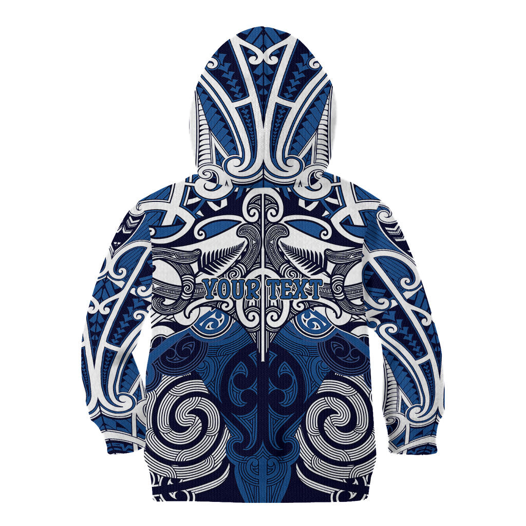 Personalised Maori Ngati Tuwharetoa Kid Hoodie Silver Fern Kowhaiwhai Art LT01 - Polynesian Pride