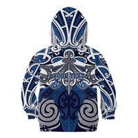 Personalised Maori Ngati Tuwharetoa Kid Hoodie Silver Fern Kowhaiwhai Art LT01 - Polynesian Pride