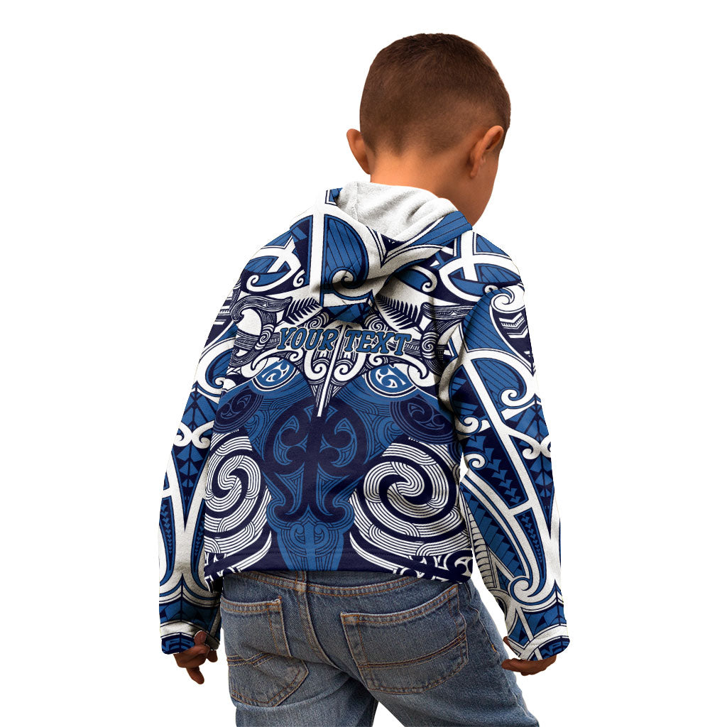 Personalised Maori Ngati Tuwharetoa Kid Hoodie Silver Fern Kowhaiwhai Art LT01 - Polynesian Pride
