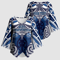 Personalised Maori Ngati Tuwharetoa Kimono Sleeve Blouse Silver Fern Kowhaiwhai Art LT01 - Polynesian Pride