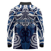 Personalised Maori Ngati Tuwharetoa Long Sleeve Polo Shirt Silver Fern Kowhaiwhai Art LT01 - Polynesian Pride