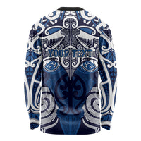 Personalised Maori Ngati Tuwharetoa Long Sleeve Shirt Silver Fern Kowhaiwhai Art LT01 - Polynesian Pride