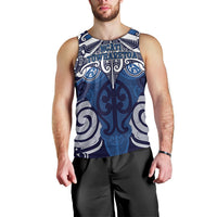 Personalised Maori Ngati Tuwharetoa Men Tank Top Silver Fern Kowhaiwhai Art LT01 - Polynesian Pride