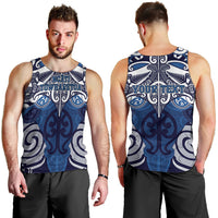 Personalised Maori Ngati Tuwharetoa Men Tank Top Silver Fern Kowhaiwhai Art LT01 - Polynesian Pride
