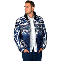 Personalised Maori Ngati Tuwharetoa Padded Jacket Silver Fern Kowhaiwhai Art LT01 - Polynesian Pride