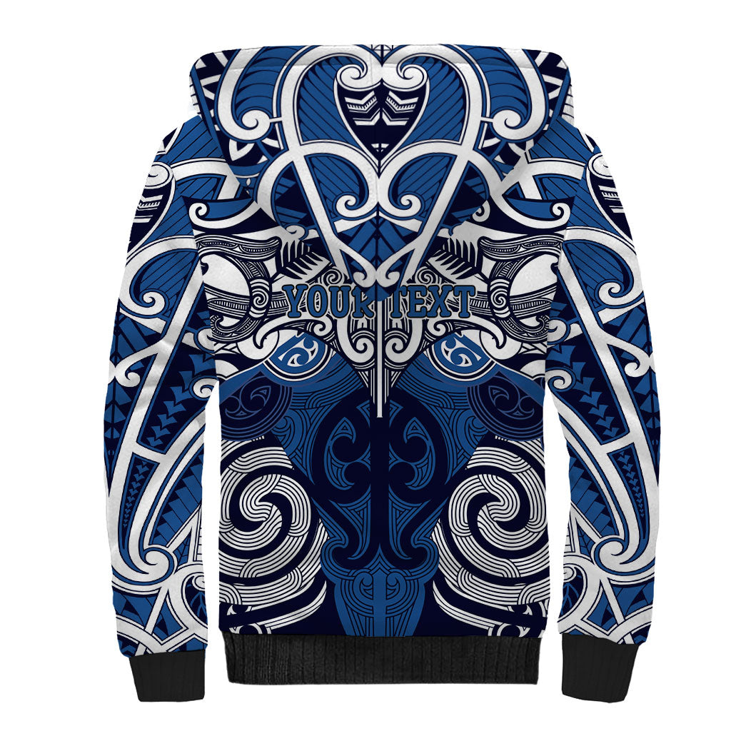 Personalised Maori Ngati Tuwharetoa Sherpa Hoodie Silver Fern Kowhaiwhai Art LT01 - Polynesian Pride