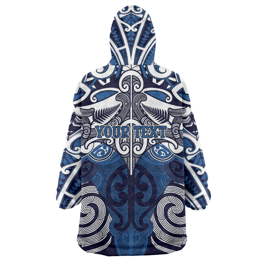 Personalised Maori Ngati Tuwharetoa Wearable Blanket Hoodie Silver Fern Kowhaiwhai Art LT01 - Polynesian Pride