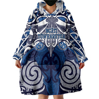 Personalised Maori Ngati Tuwharetoa Wearable Blanket Hoodie Silver Fern Kowhaiwhai Art LT01 - Polynesian Pride