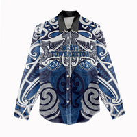 Personalised Maori Ngati Tuwharetoa Women Casual Shirt Silver Fern Kowhaiwhai Art LT01 - Polynesian Pride