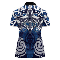Personalised Maori Ngati Tuwharetoa Women Polo Shirt Silver Fern Kowhaiwhai Art LT01 - Polynesian Pride