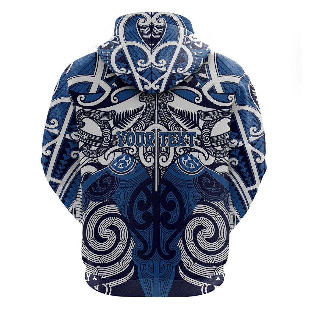 Personalised Maori Ngati Tuwharetoa Zip Hoodie Silver Fern Kowhaiwhai Art LT01 - Polynesian Pride