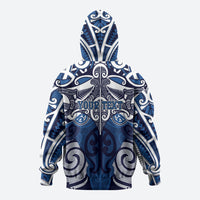 Personalised Maori Ngati Tuwharetoa Zip Hoodie Silver Fern Kowhaiwhai Art LT01 - Polynesian Pride