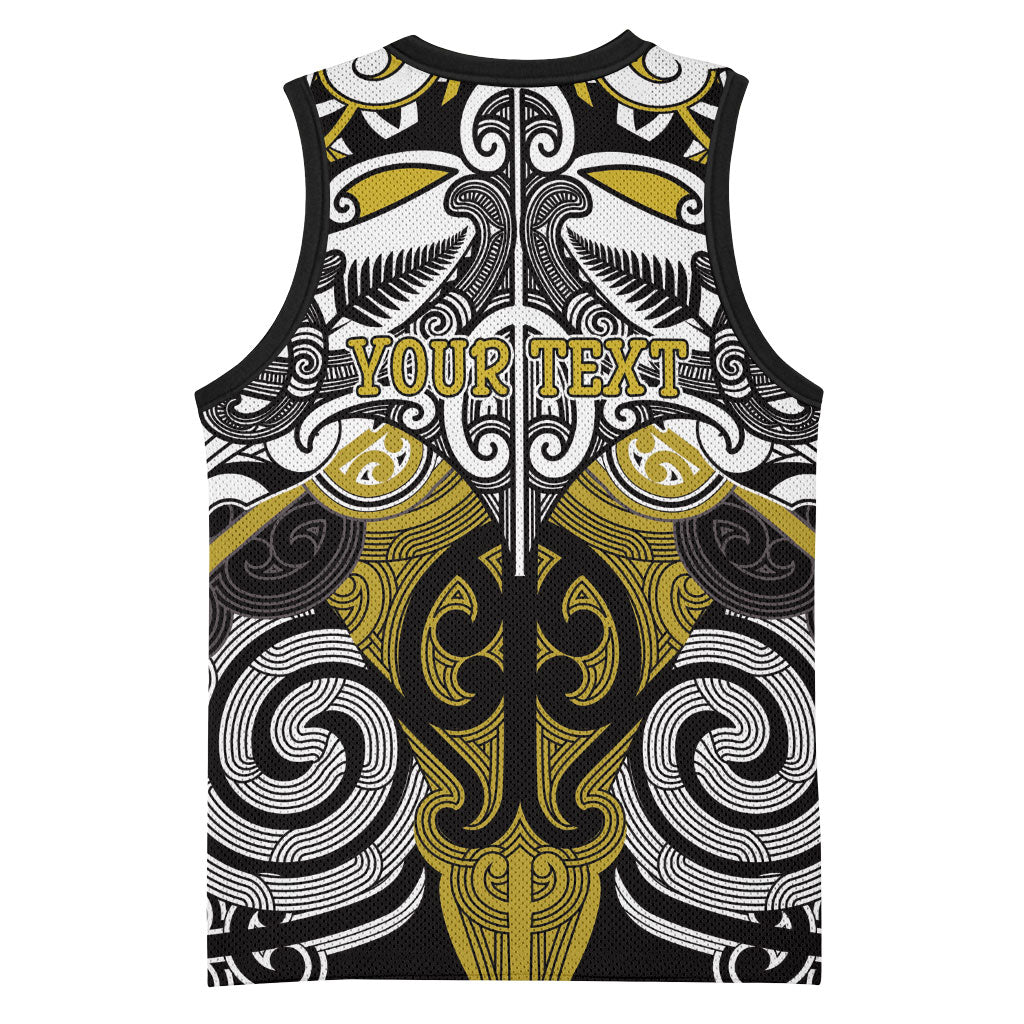 Personalised Maori Ngati Whatua Basketball Jersey Silver Fern Kowhaiwhai Art LT01 - Polynesian Pride