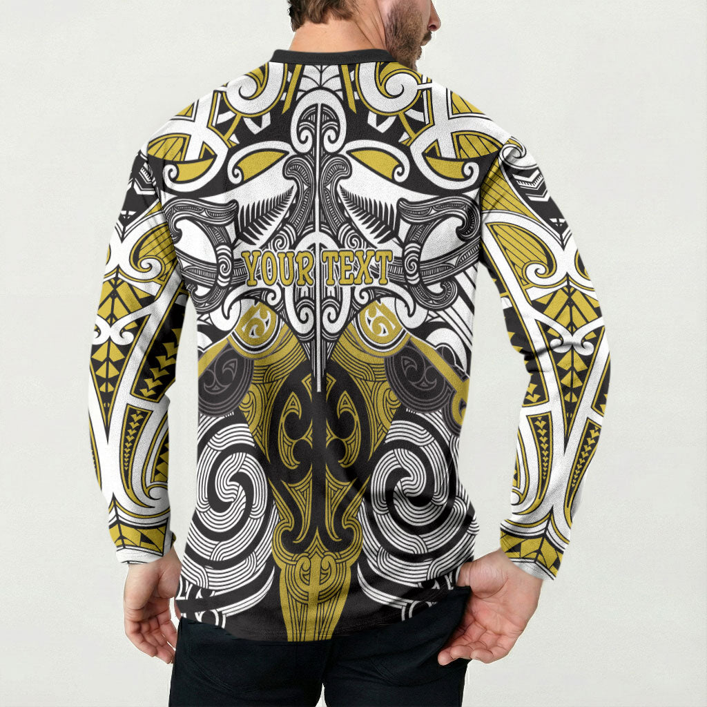 Personalised Maori Ngati Whatua Button Sweatshirt Silver Fern Kowhaiwhai Art LT01 - Polynesian Pride