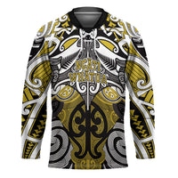 Personalised Maori Ngati Whatua Hockey Jersey Silver Fern Kowhaiwhai Art LT01 Unisex Yellow - Polynesian Pride