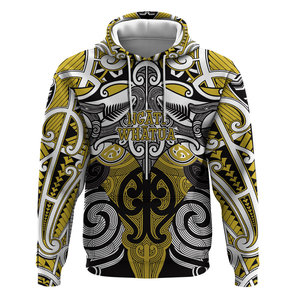 Personalised Maori Ngati Whatua Hoodie Silver Fern Kowhaiwhai Art LT01 Pullover Hoodie Yellow - Polynesian Pride