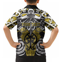 Personalised Maori Ngati Whatua Kid Hawaiian Shirt Silver Fern Kowhaiwhai Art LT01 - Polynesian Pride