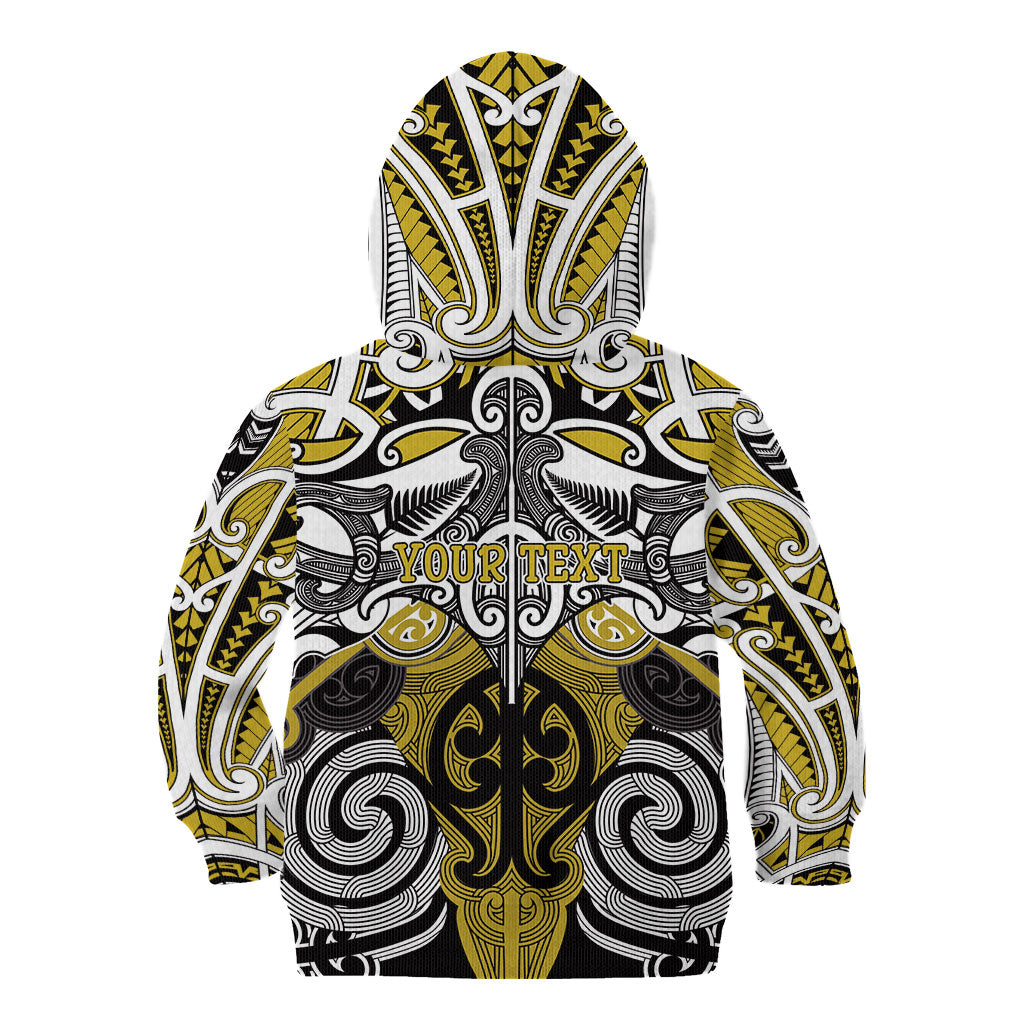 Personalised Maori Ngati Whatua Kid Hoodie Silver Fern Kowhaiwhai Art LT01 - Polynesian Pride