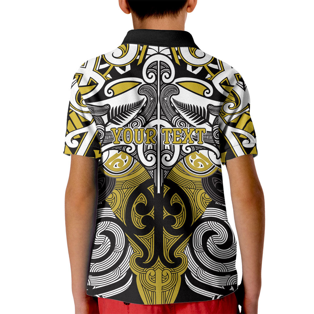 Personalised Maori Ngati Whatua Kid Polo Shirt Silver Fern Kowhaiwhai Art LT01 - Polynesian Pride